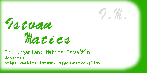 istvan matics business card